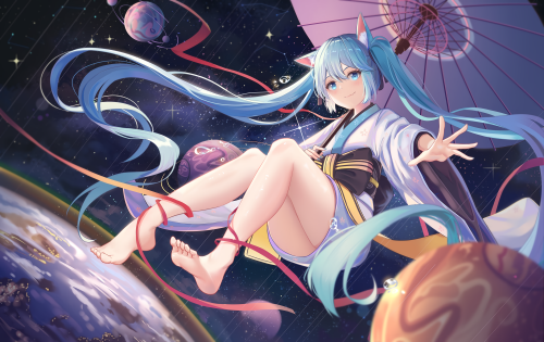 animal-ears-aqua-eyes-aqua-hair-barefoot-catgirl-earth-hatsune-miku-japanese-clothes-mobu-wddtfy61-planet-stars-twintails-umbrella-vocaloid.png