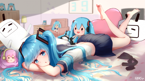 barefoot-bed-blue-eyes-blue-hair-hatsune-miku-long-hair-signed-superauki-takoluka-twintails-vocaloid.png