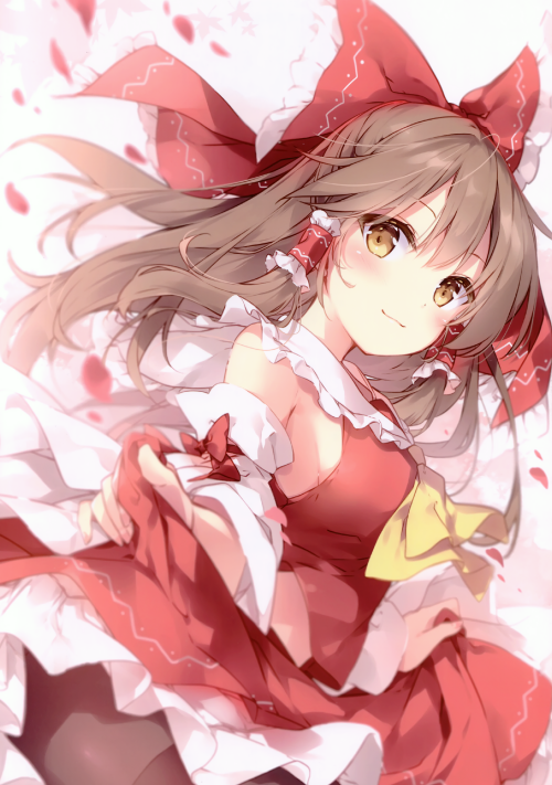 yande.re 494967 hakurei reimu mochizuki shiina pantyhose skirt lift touhou