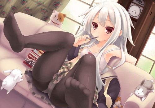 yande.re 245751 bra cameltoe feet loli neko open shirt pantsu pantyhose ryo (botsugo) seifuku