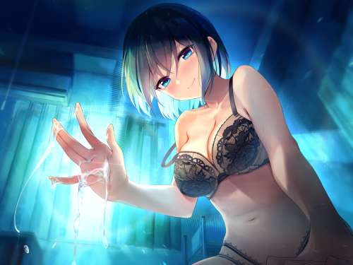 Konachan.com---327184-aqua_eyes-bra-cum-maeshimashi-navel-original-panties-short_hair-underwear.png