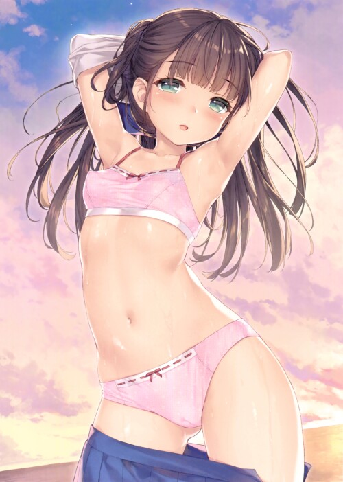 yande.re 563615 bra cameltoe erect nipples pantsu sayori undressing