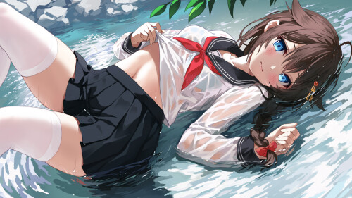 Konachan.com 352006 anthropomorphism blush bra brown hair devil heavens kantai collection long hair 